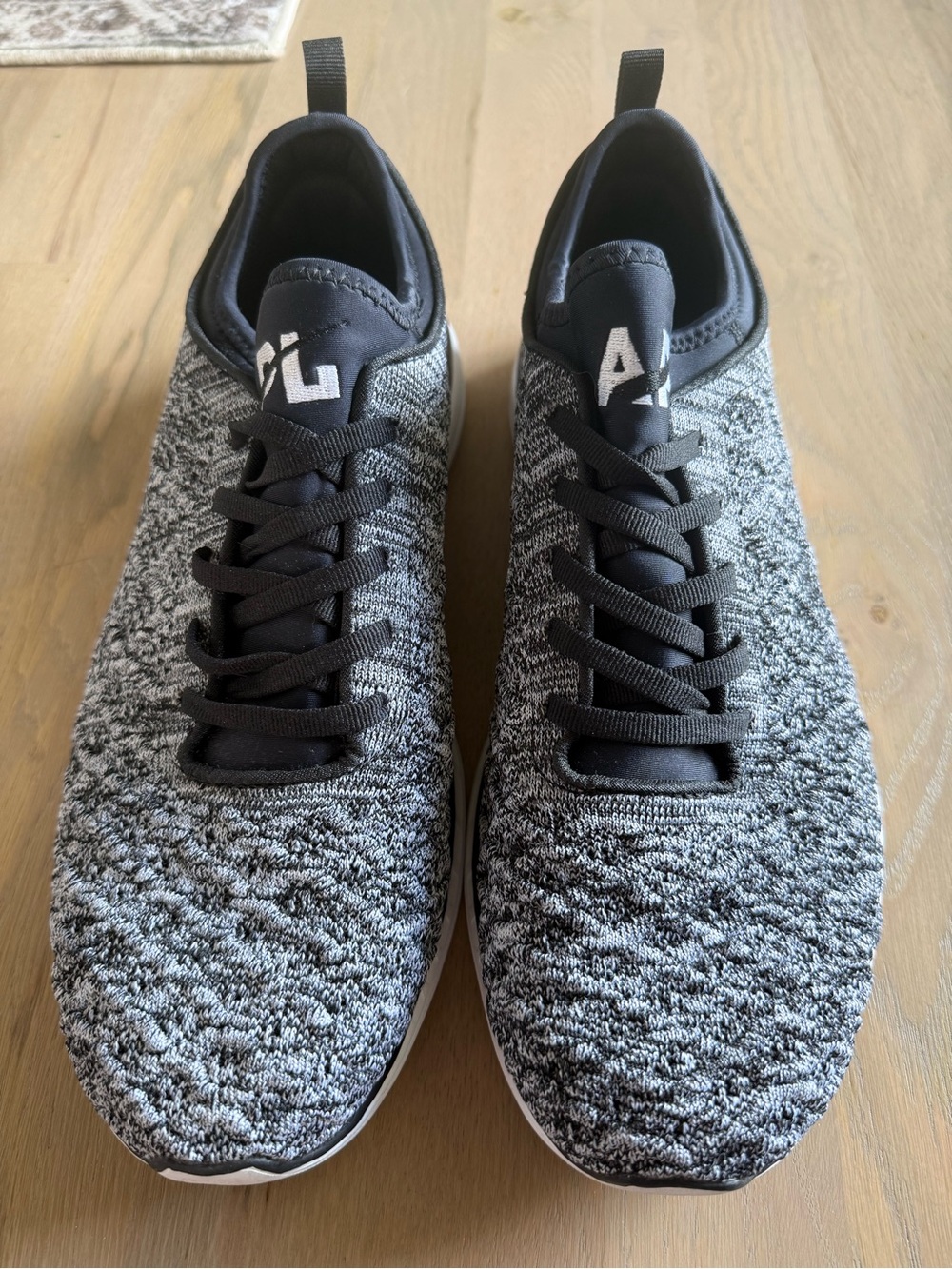 Mens APL Gray Knit Lace-Up Sneakers